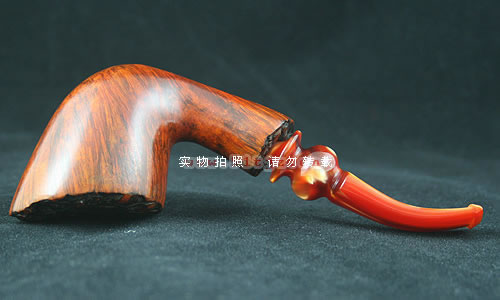 丹麦bjarne bj烟斗大师石楠木火焰纹烟斗-手工烟斗h03-3