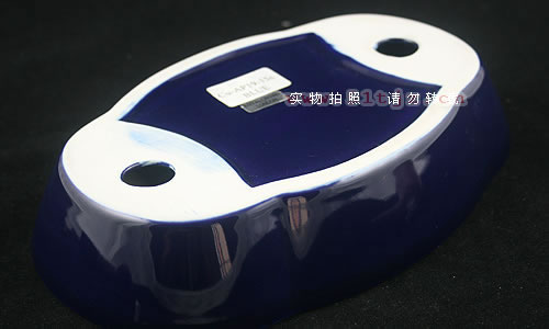 英国皇冠ROYAL CROWN骨瓷双斗烟灰缸(蓝色)-3