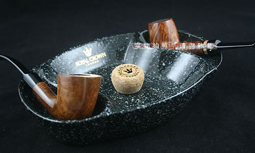 英国皇冠ROYAL CROWN骨瓷双斗烟灰缸(黑色)-1