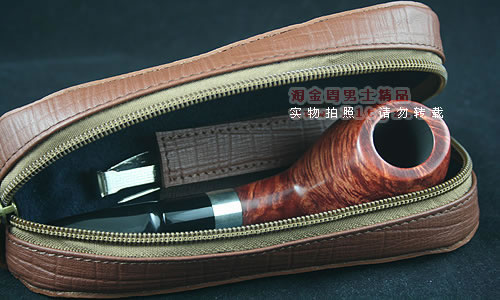 法国S.T.DuLe都乐牛皮单斗烟斗包-1