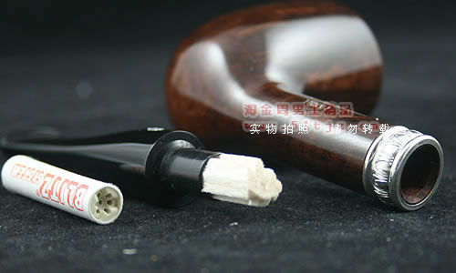 意大利沙芬石楠木烟斗|6件套装银圈光面111-6