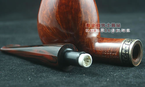 希腊阿玛迪斯石楠木烟斗|6件套装古银圈手工斗-6