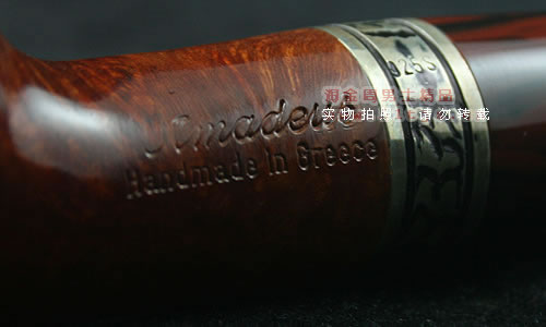 希腊阿玛迪斯石楠木烟斗|6件套装古银圈手工斗-7