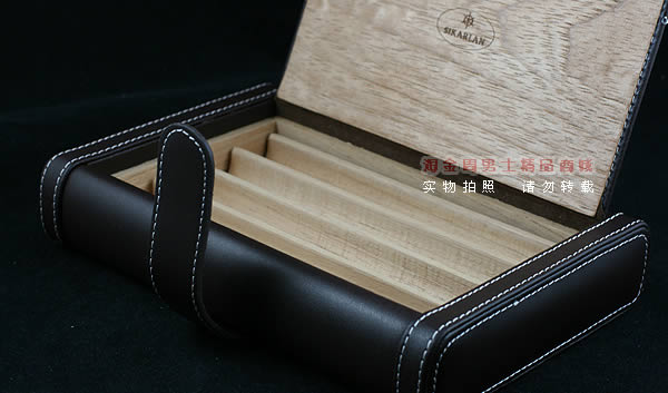 香港SIKARLAN 4支装书本型真皮西打实木雪 茄套-2