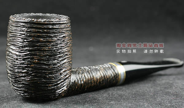 意大利沙芬石楠木烟斗|6件套金银圈粗面111-1