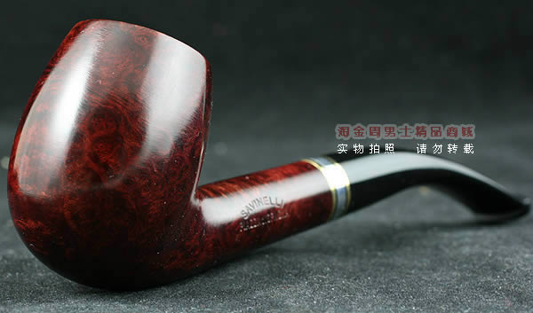 意大利沙芬石楠木烟斗|6件套金银圈光面670-1