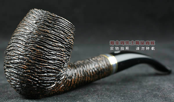 意大利沙芬石楠木烟斗|6件套金银圈粗面670-1
