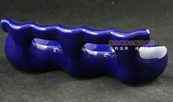 英国皇冠ROYAL CROWN骨瓷3斗烟斗架|蓝色-2