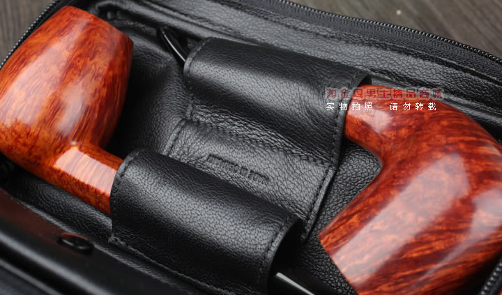 【淘金周】英国登喜路 DUNHILL真皮烟斗包两斗包 PA2022-7