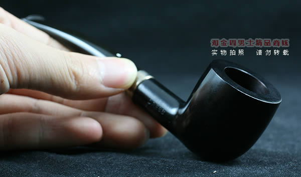 英国Dunhill登喜路石楠木烟斗|银圈黑色礼服DRESS 2406-9