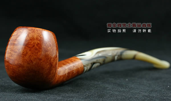 意大利沙芬石楠木烟斗|6件套金哥收藏光面浅色斗626-1