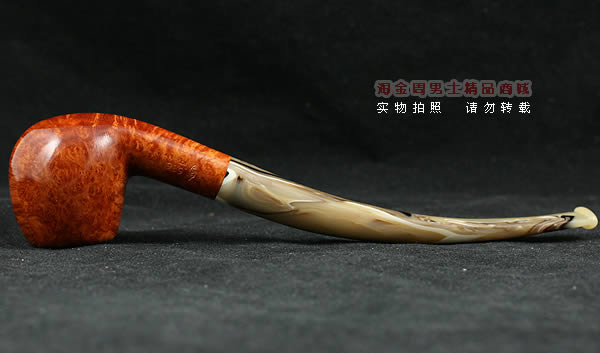 意大利沙芬石楠木烟斗|6件套金哥收藏光面浅色斗626-4