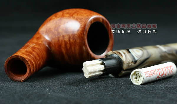 意大利沙芬石楠木烟斗|6件套金哥收藏光面浅色斗626-6