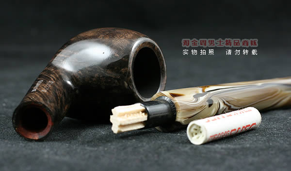 意大利沙芬石楠木烟斗|6件套金哥收藏光面深色斗626-6