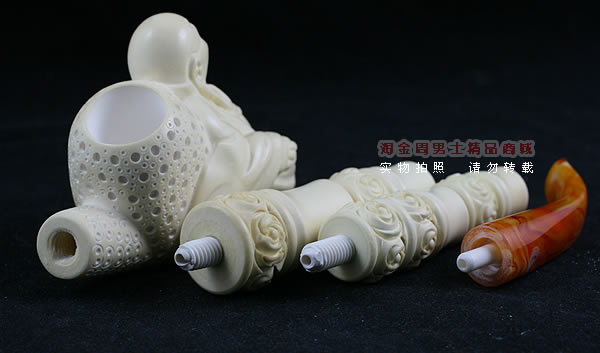 土耳其PAKTAS海泡石烟斗|6件套加长大号弥乐佛斗A-10