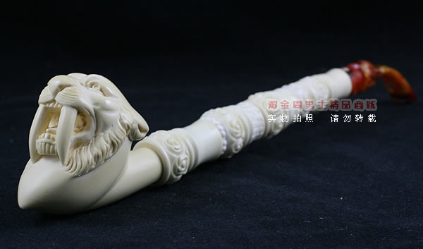 土耳其PAKTAS海泡石烟斗|6件套加长大号剑齿虎斗-1