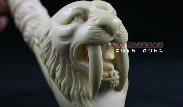 土耳其PAKTAS海泡石烟斗|6件套加长大号剑齿虎斗-8