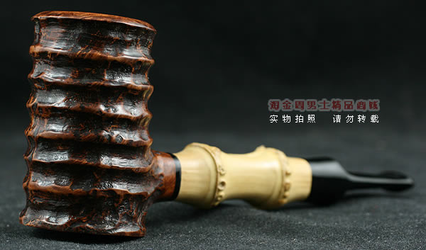 自由品牌石楠木手工烟斗|竹节锺子斗101-1