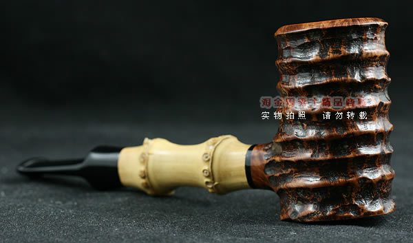 自由品牌石楠木手工烟斗|竹节锺子斗101-2