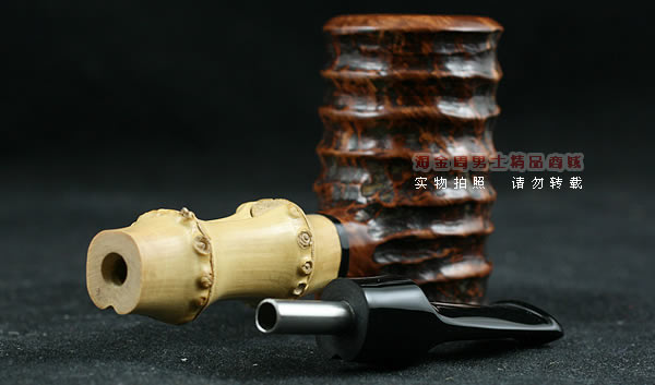 自由品牌石楠木手工烟斗|竹节锺子斗101-7