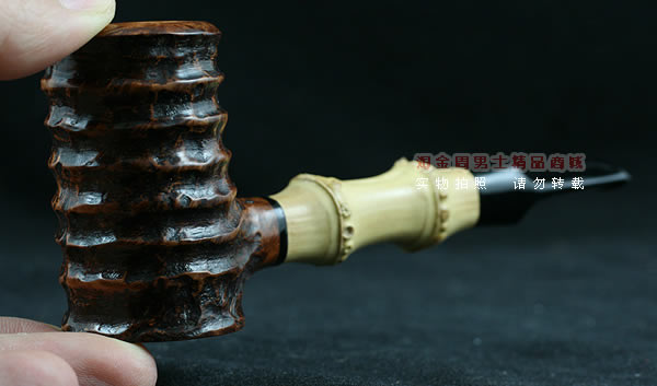 自由品牌石楠木手工烟斗|竹节锺子斗101-9