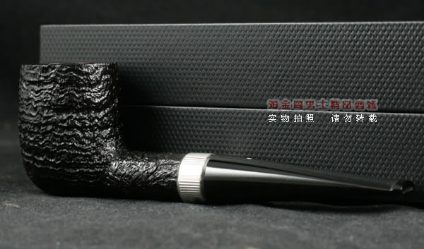 Dunhill登喜路石楠木烟斗|贝壳喷砂银环斗4103-11