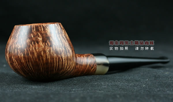 淘金周石楠木手工烟斗|火焰纹斗105-1