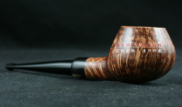 淘金周石楠木手工烟斗|火焰纹斗105-2