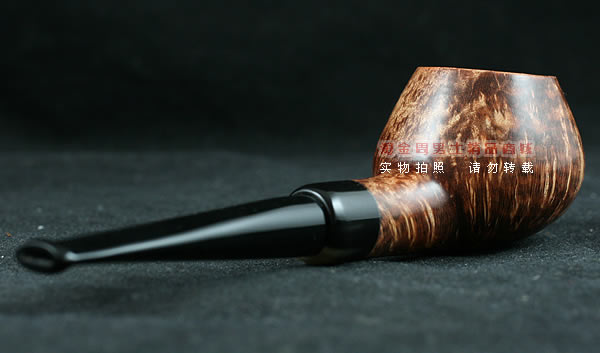 淘金周石楠木手工烟斗|火焰纹斗105-3