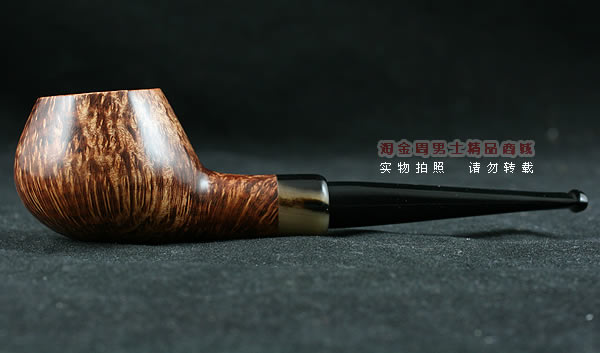 淘金周石楠木手工烟斗|火焰纹斗105-4