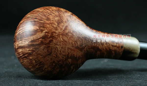 淘金周石楠木手工烟斗|火焰纹斗105-5