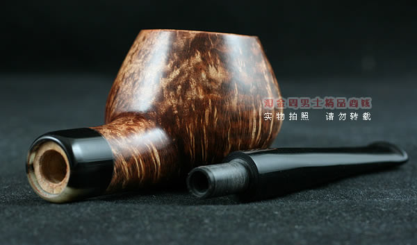淘金周石楠木手工烟斗|火焰纹斗105-7