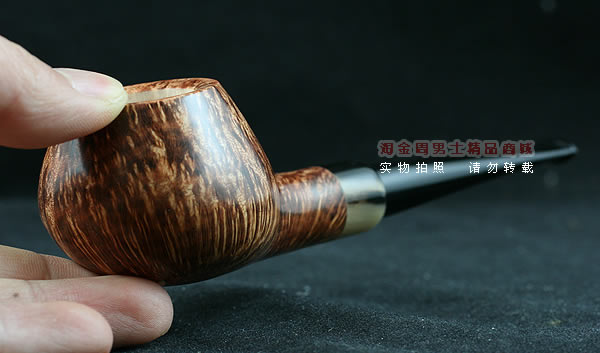 淘金周石楠木手工烟斗|火焰纹斗105-9
