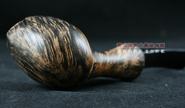 淘金周石楠木手工烟斗|火焰纹斗108-6