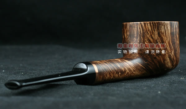 淘金周石楠木手工烟斗|火焰纹斗109-3