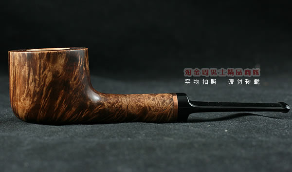 淘金周石楠木手工烟斗|火焰纹斗109-4