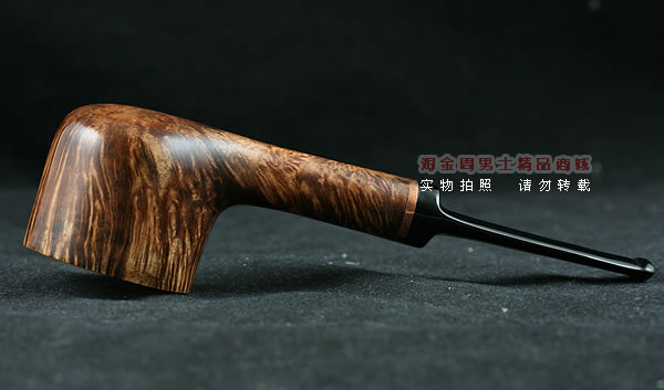 淘金周石楠木手工烟斗|火焰纹斗109-5