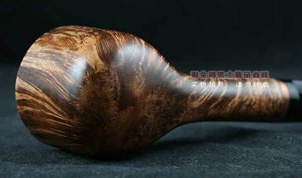 淘金周石楠木手工烟斗|火焰纹斗109-6