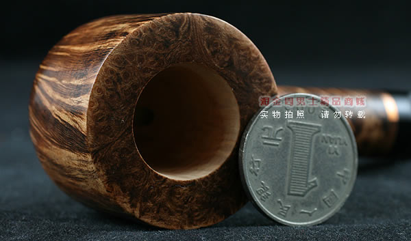 淘金周石楠木手工烟斗|火焰纹斗109-7