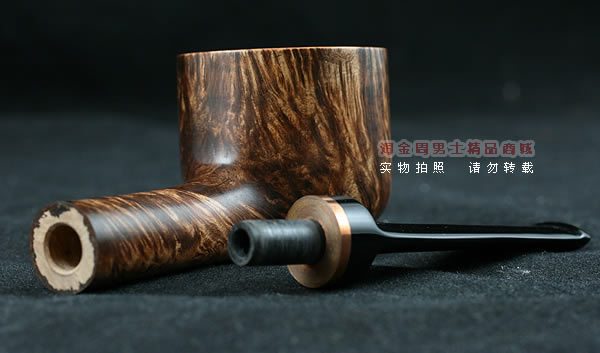 淘金周石楠木手工烟斗|火焰纹斗109-8