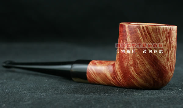 淘金周石楠木手工烟斗|火焰纹斗110-2