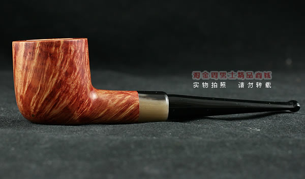 淘金周石楠木手工烟斗|火焰纹斗110-4