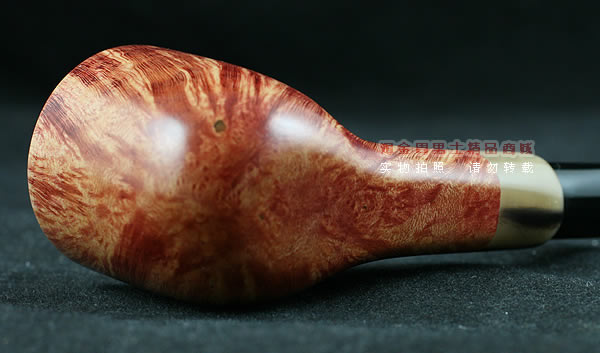 淘金周石楠木手工烟斗|火焰纹斗110-5