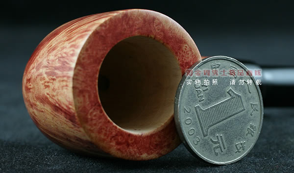 淘金周石楠木手工烟斗|火焰纹斗110-6