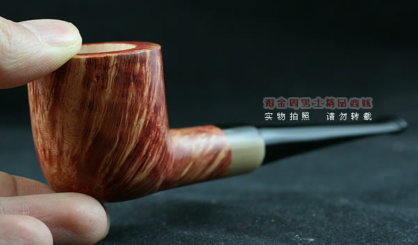 淘金周石楠木手工烟斗|火焰纹斗110-9