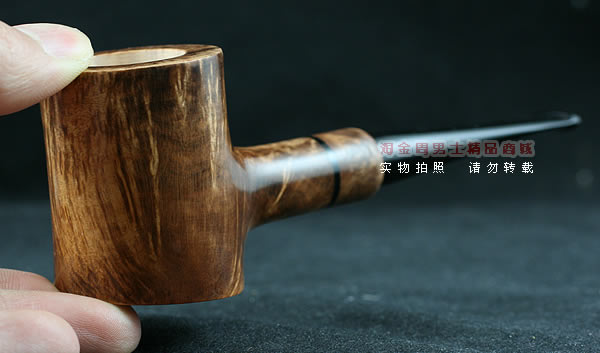 淘金周石楠木手工烟斗|火焰纹锤子斗111-9