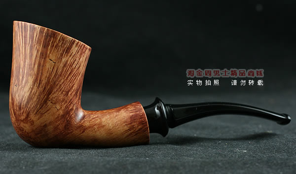 淘金周石楠木手工烟斗|火焰纹斗112-4