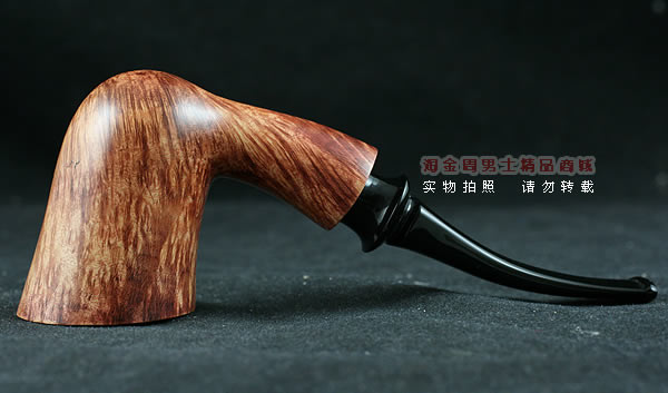 淘金周石楠木手工烟斗|火焰纹斗112-5