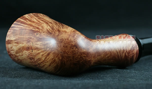 淘金周石楠木手工烟斗|火焰纹斗112-6