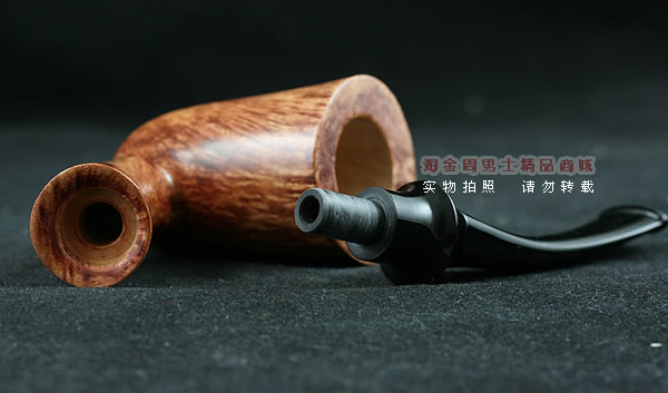 淘金周石楠木手工烟斗|火焰纹斗112-8